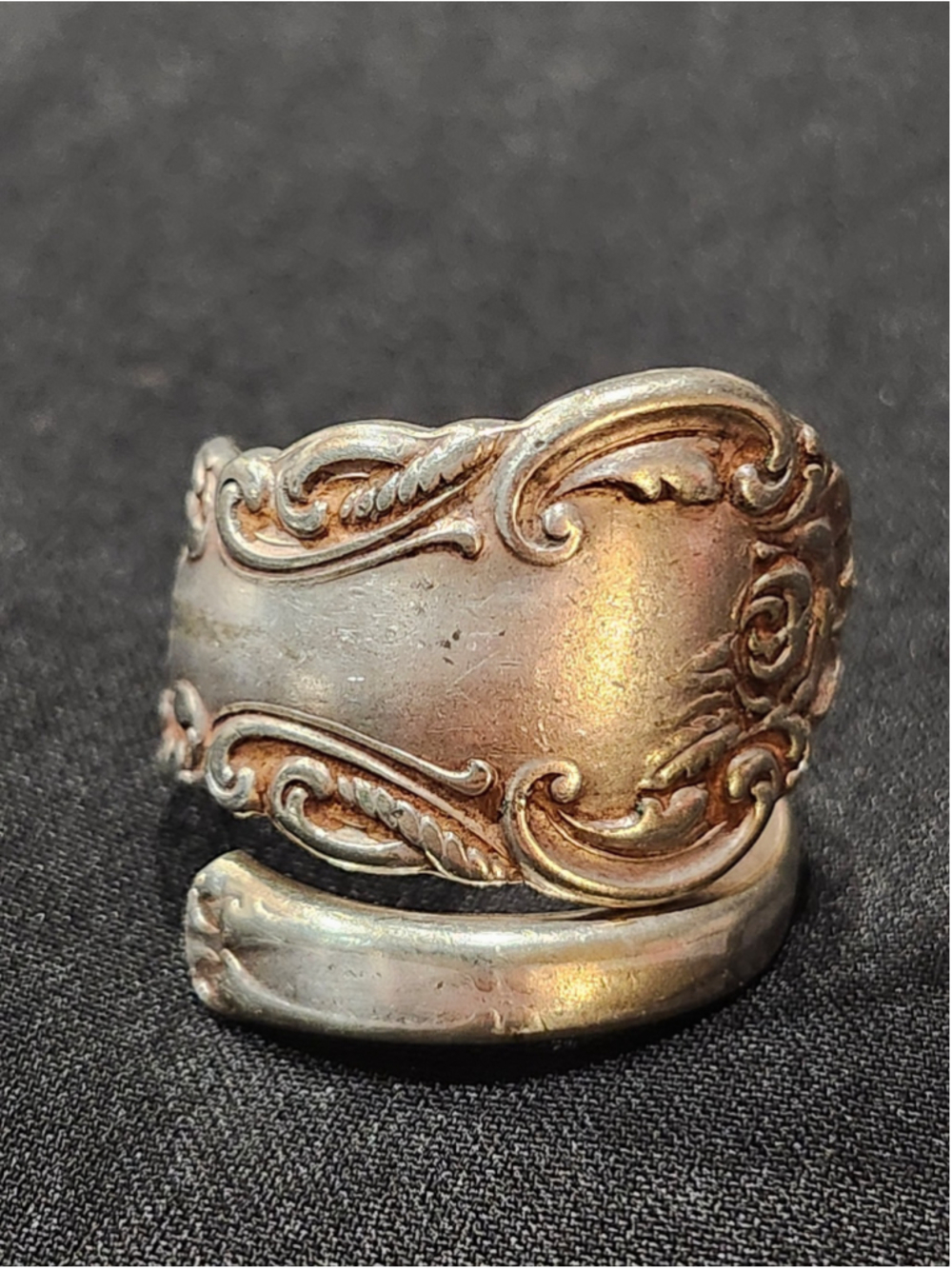 Vintage Spoon Wrap Ring Silver Plated Band Size 9½ silverwear jewelry